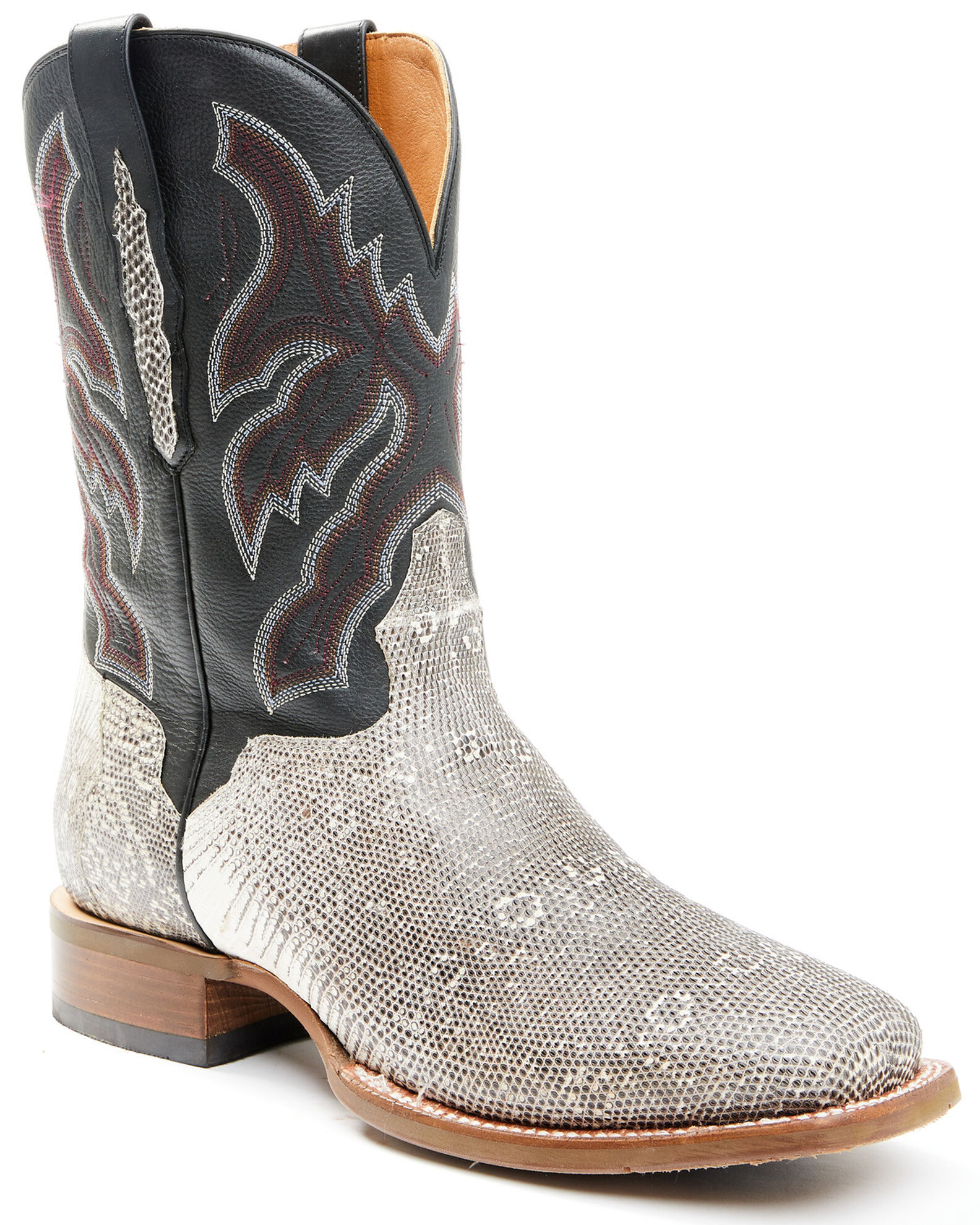 Image #1 - El Dorado Men's Natural Ring Tail Lizard Exotic Western Boots - Broad Square Toe, Natural, hi-res