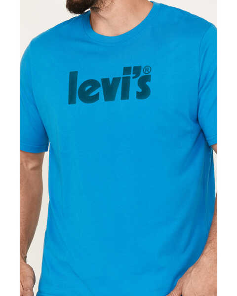 Image #3 - Levi's Men's Poster Logo Graphic Short Sleeve T-Shirt, Bright Blue, hi-res