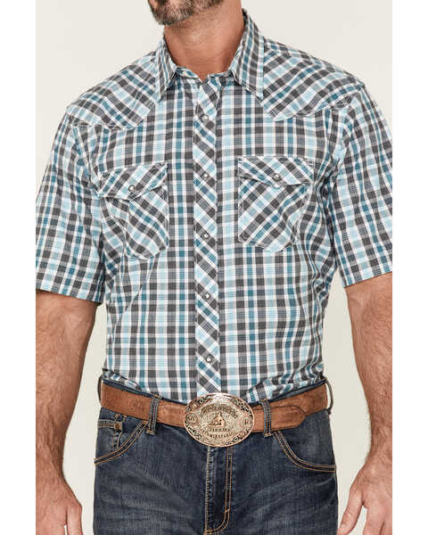 Image #3 - Wrangler 20X Men's Advanced Comfort Plaid Print Short Sleeve Pearl Snap Western Shirt , , hi-res