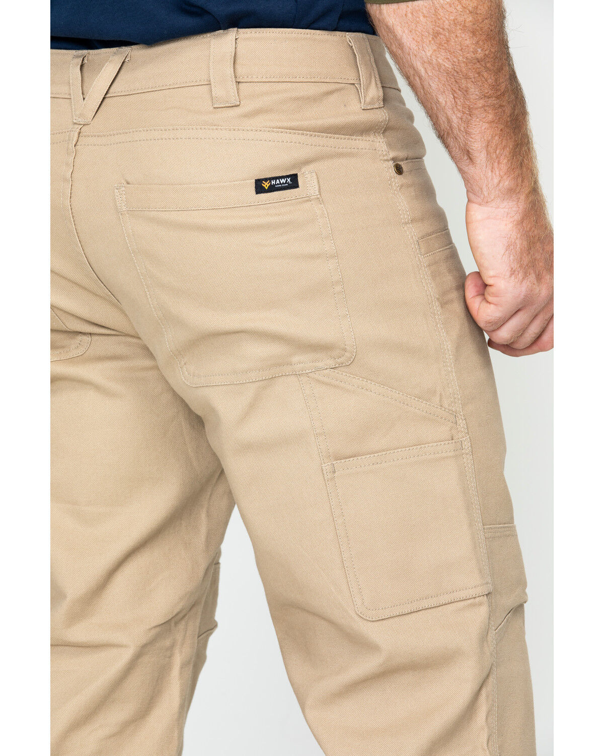 Image #3 - Hawx Men's Stretch Canvas Utility Work Pants, Beige/khaki, hi-res
