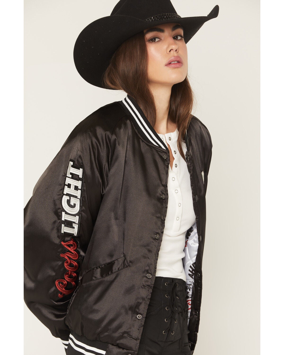 Image #2 - The Laundry Room Women's Coors Wolf Stadium Jacket, Black, hi-res