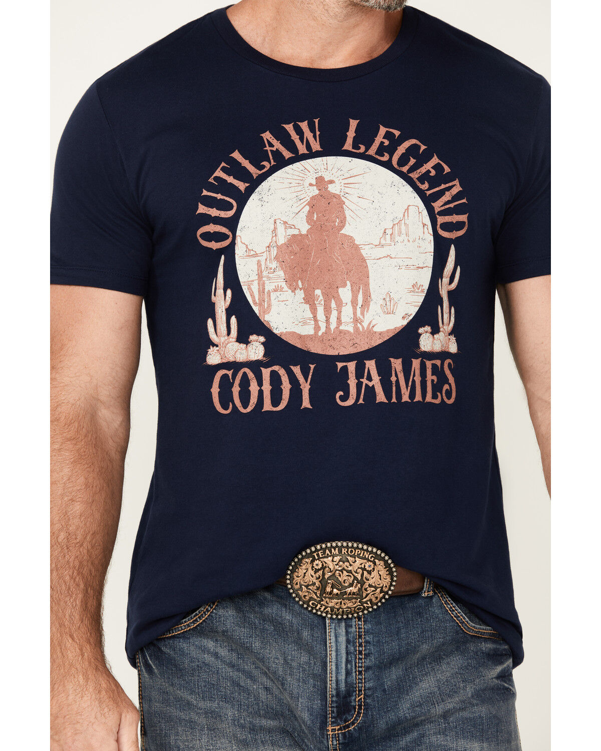Image #3 - Cody James Men's Legendary Desert Cowboy Short Sleeve Graphic T-Shirt, Navy, hi-res