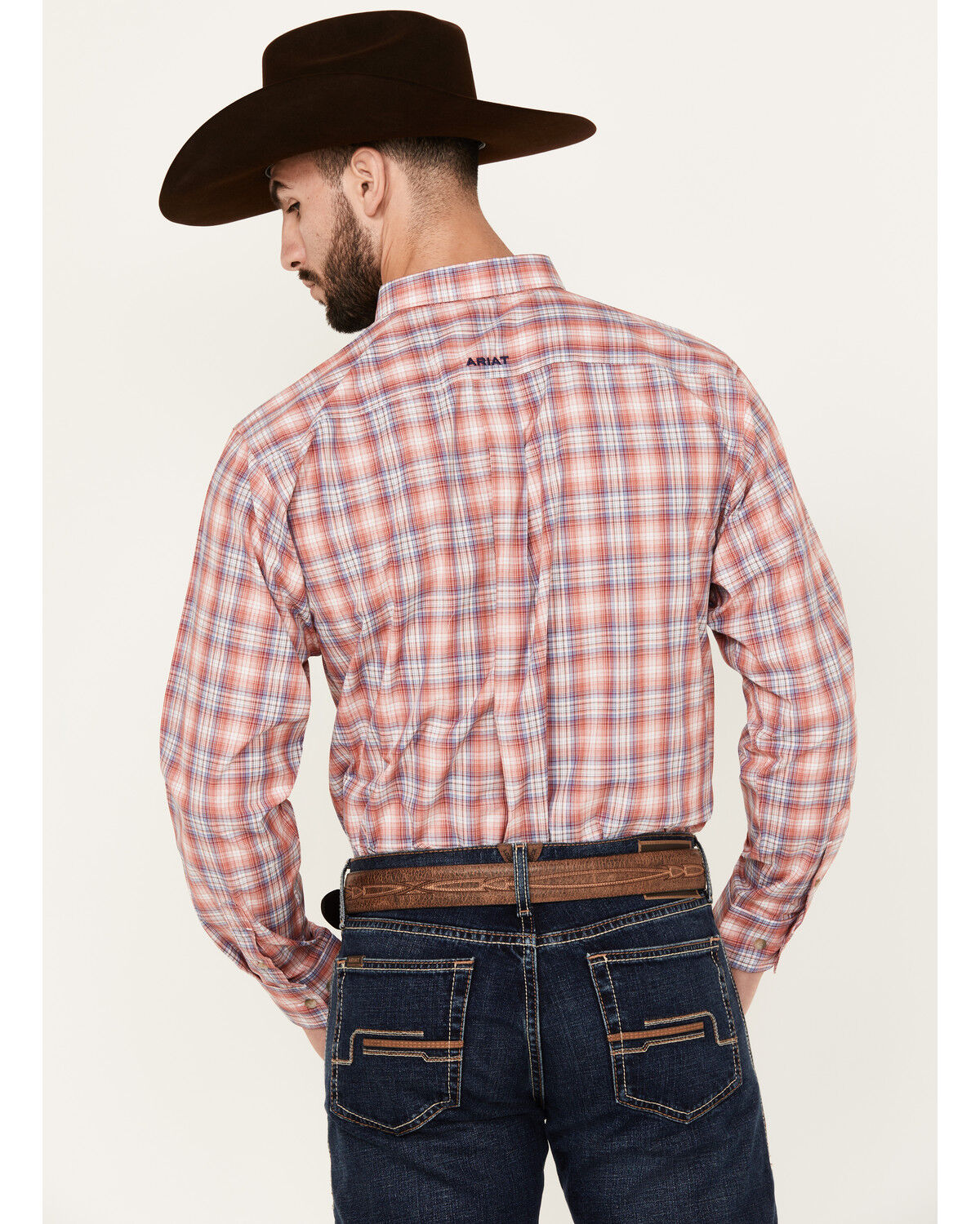Image #4 - Ariat Men's Darvey Plaid Print Long Sleeve Button-Down Performance Western Shirt, , hi-res