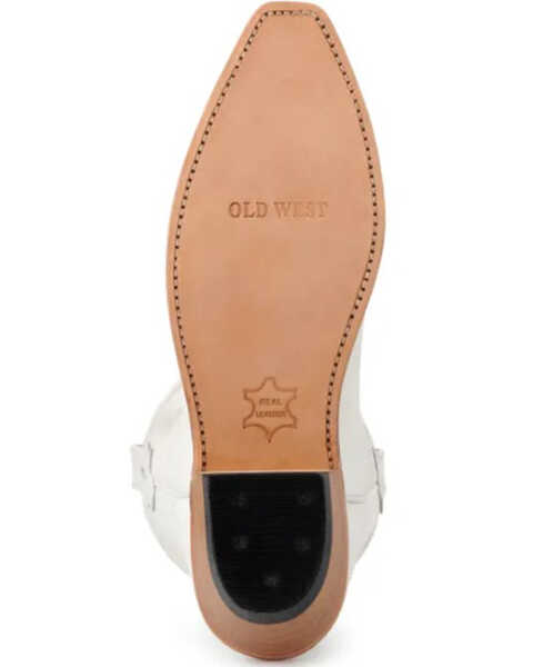 Image #7 - Old West Women's Western Boots - Snip Toe , White, hi-res