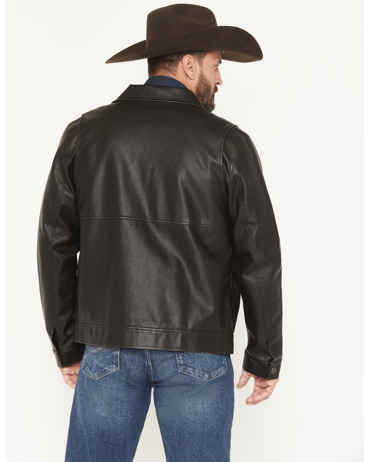 Image #4 - Cody James Men's Faux Leather Moto Jacket, Dark Brown, hi-res