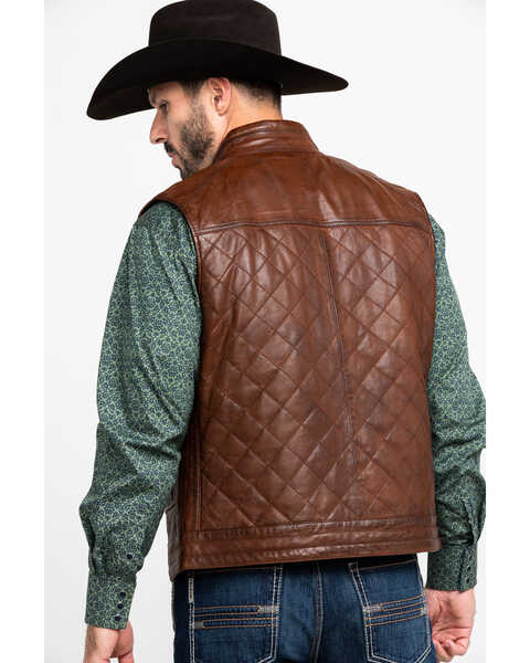 Image #2 - Scully Leatherwear Men's Quilted Leather Vest , , hi-res