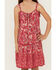 Angie Girls' Paisley Print Spaghetti Strap Dress, Pink, hi-res