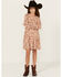 Image #1 - Hayden LA Girls' Floral Drop Waist Dress, Rust Copper, hi-res