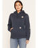 Image #1 - Carhartt Women's Iconic Clarksburg Logo Sweatshirt, Blue, hi-res