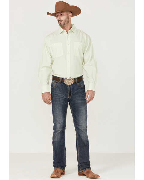 Image #2 - Resistol Men's Long Sleeve Button Down Western Shirt , Sage, hi-res
