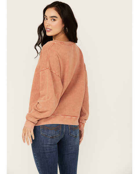 Image #4 - Cleo + Wolf Women's Country Life Wash Graphic Sweatshirt , Rust Copper, hi-res