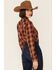 Wrangler Women's Plaid Print Long Sleeve Snap Western Core Shirt , Camel, hi-res
