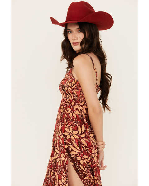 Image #2 - Angie Women's Floral Print Sleeveless Maxi Dress , Rust Copper, hi-res