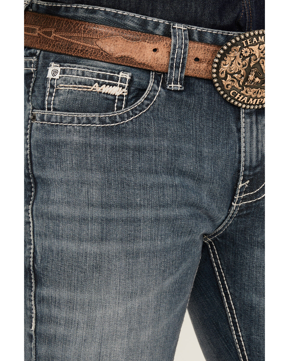 Image #3 - Rock & Roll Denim Men's Medium Wash Pistol Bootcut Stretch Denim Jeans, Medium Wash, hi-res