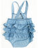 Image #3 - Wrangler Infant Girls' Ruffle Denim Onesie, Blue, hi-res