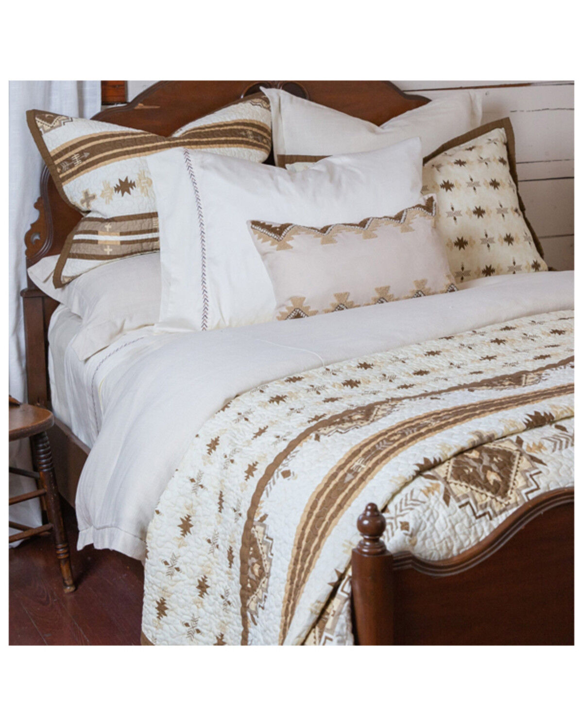 Image #1 - HiEnd Accents Dakota Reversible 3-Piece Full/Queen Quilt Set, Cream, hi-res
