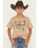 Image #1 - Sable Sky Boys' Wild West Short Sleeve Graphic T-Shirt, Brown, hi-res