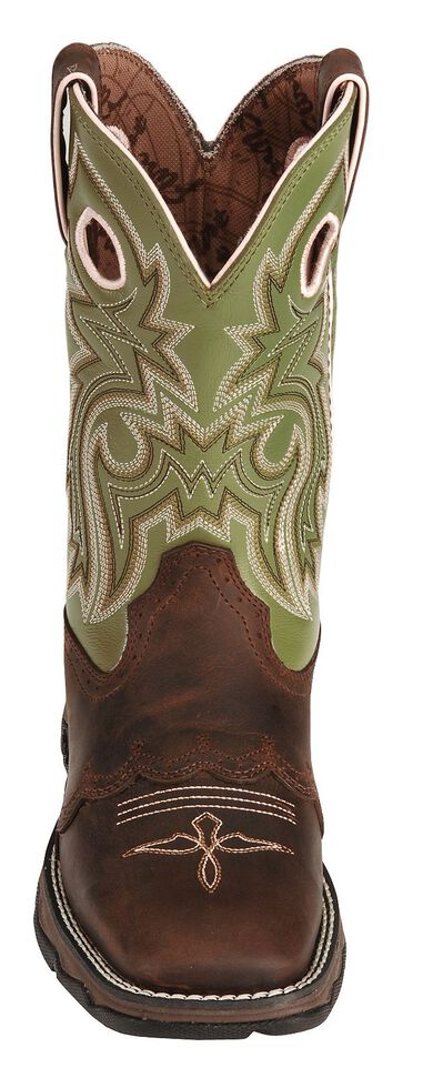 Durango Lady Rebel Green Saddle Cowgirl Boots - Square Toe, Bay Apache, hi-res