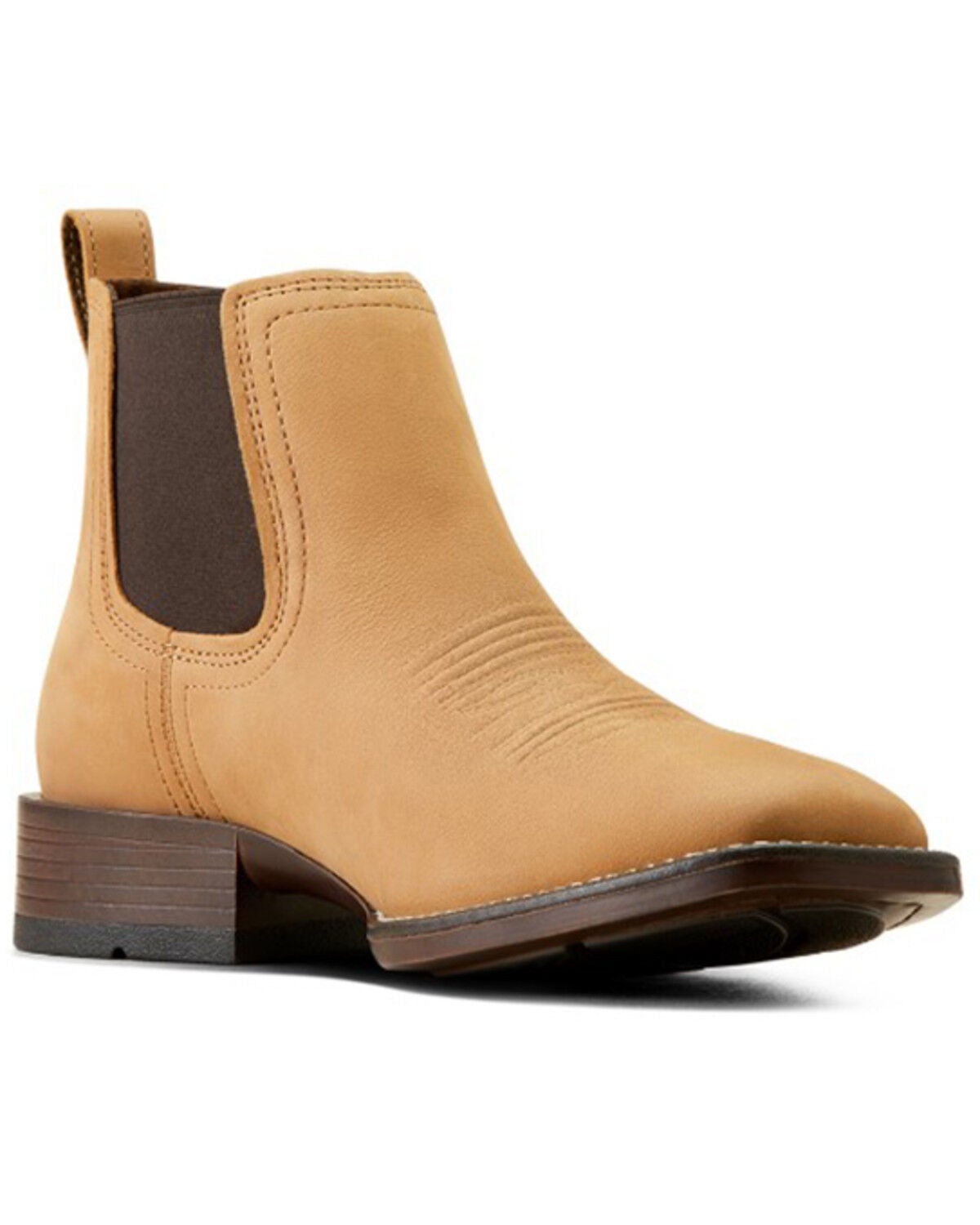 Ariat Men's Booker Ultra Western Chelsea Boots - Broad Square Toe, Beige, hi-res