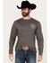 Image #1 - Cowboy Hardware Men's Cowboy Nation Long Sleeve Graphic T-Shirt, Charcoal, hi-res