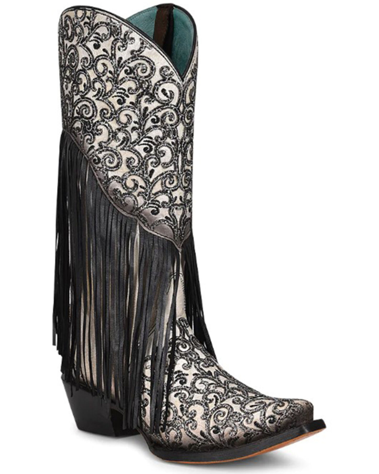 Glitter fringe boots new arrivals