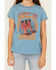 Image #3 - Shyanne Girls' Giddy Up Embellished Short Sleeve Graphic Tee, Blue, hi-res