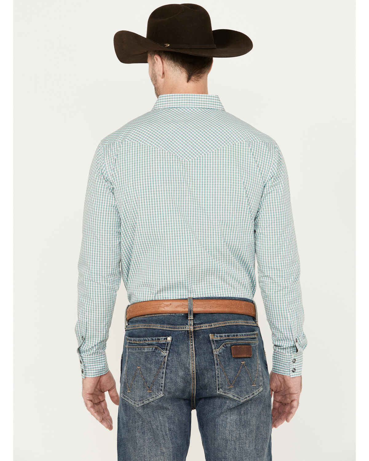 Image #4 - Gibson Trading Co. Men's Grand Stand Plaid Print Long Sleeve Western Snap Shirt, White, hi-res