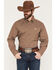 Image #1 - Cinch Men's Geo Print Long Sleeve Button-Down Stretch Western Shirt, Brown, hi-res