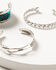 Idyllwind Women's Wesley Court Feather Turquoise Cuff Bracelet Set - 3-Piece, Silver, hi-res