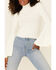 Image #2 - Shyanne Women's Rib Knit Mock Neck Bell Sleeve Top, Ivory, hi-res