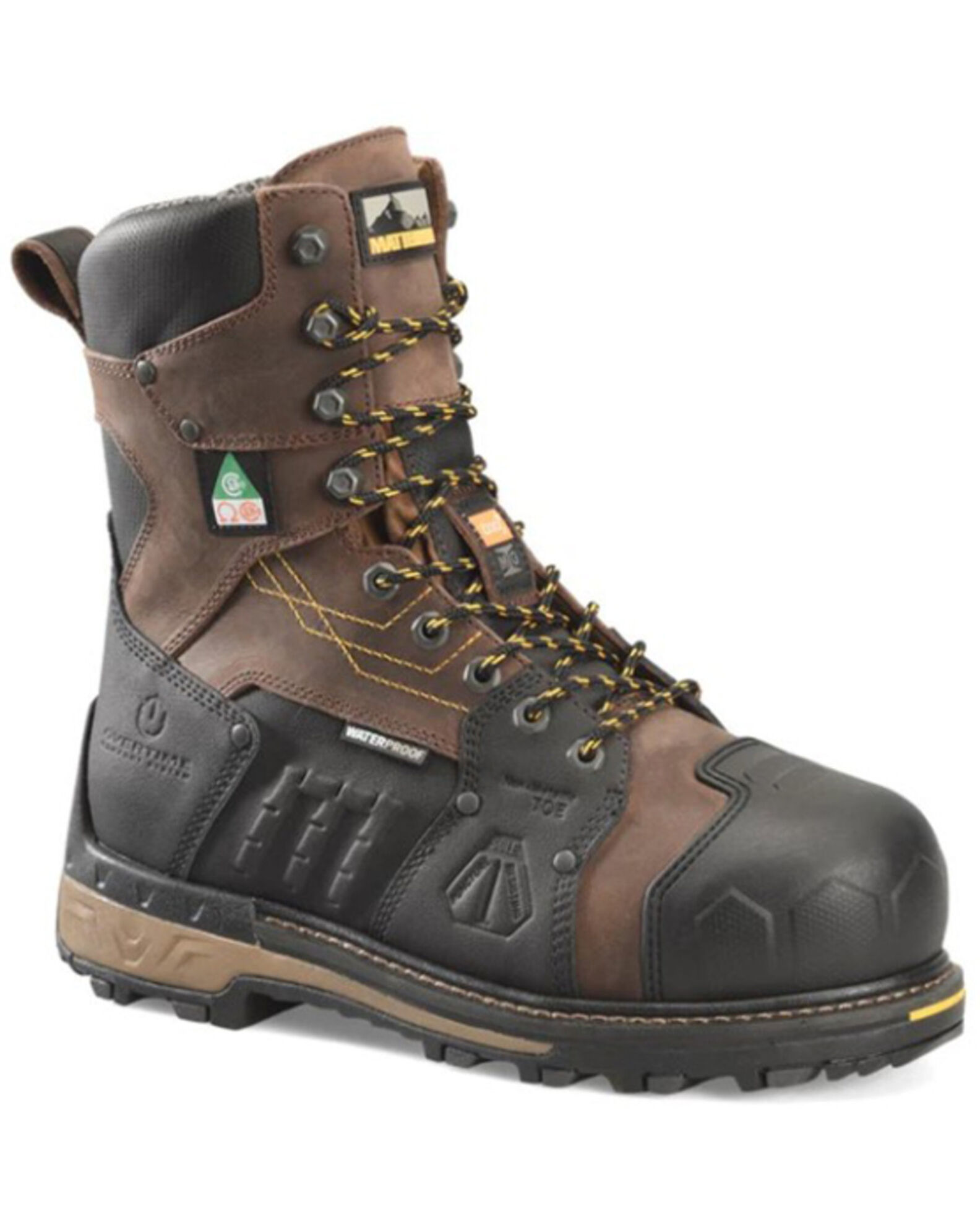 Image #1 - Matterhorn Men's 8" Waterproof Internal Met Guard Work Boots - Composite Toe, Brown, hi-res