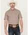 Image #1 - Ariat Men's Carmelo Floral Geo Print Short Sleeve Button-Down Western Shirt, Brown, hi-res