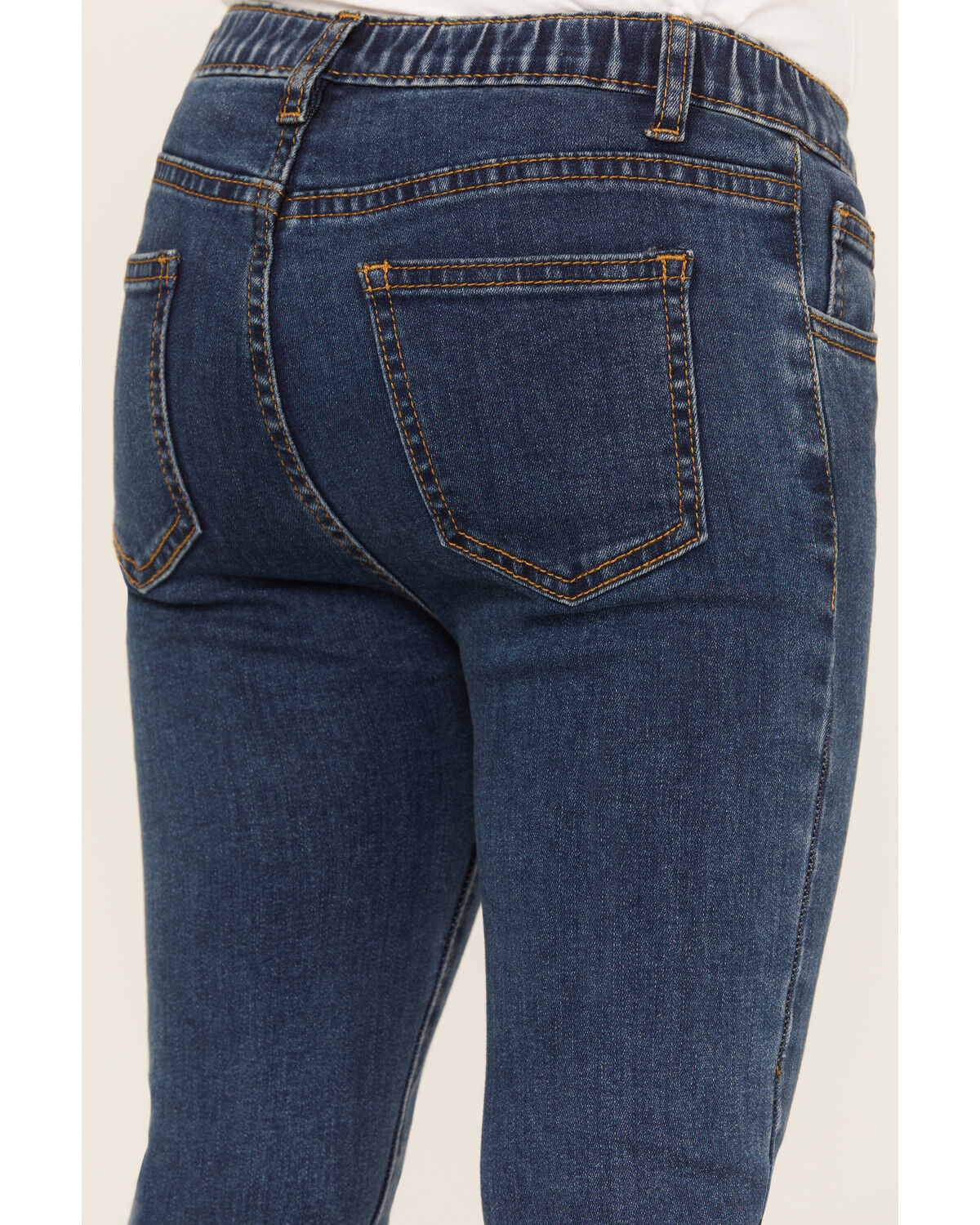 Image #4 - Hayden Girls' Medium Wash Ruffle Skinny Jeans, Blue, hi-res