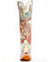 Image #4 - Corral Women's Fire Phoenix Hand Tooled And Painted Tall Western Boots - Snip Toe , White, hi-res