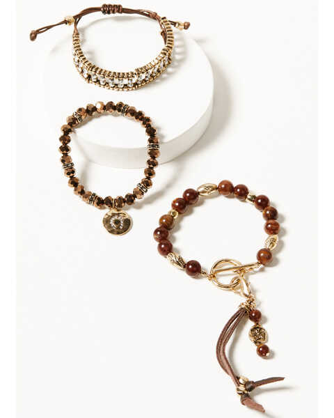 Image #1 - Shyanne Women's Summer Moon Antique Gold Bracelet Set - 3 Piece, Gold, hi-res