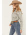 Image #2 - Shyanne Women's Paisley Wallpaper Print Long Sleeve Snap Stretch Western Shirt, Cream, hi-res