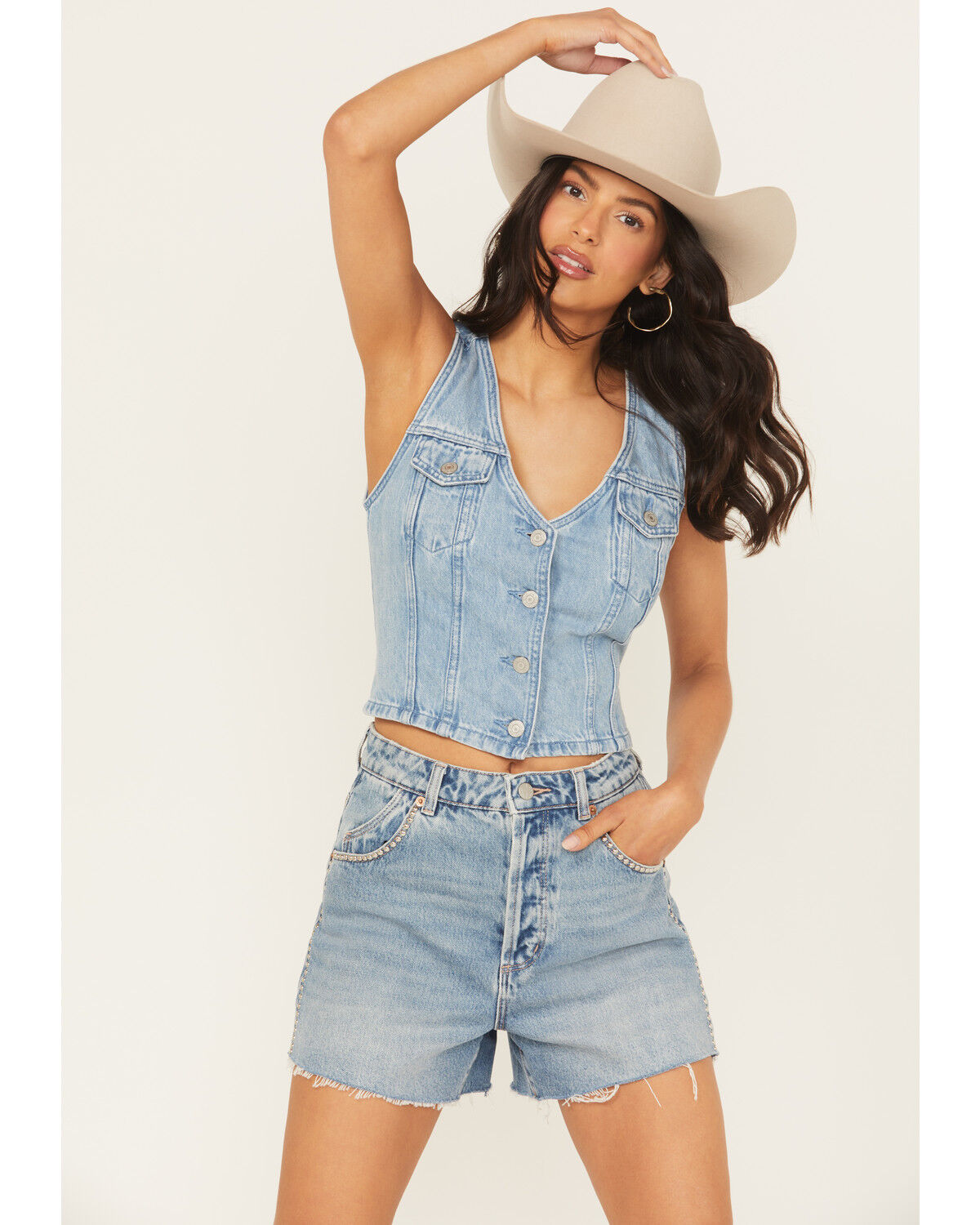 Image #1 - Levi's Women's Bella Light Wash Denim Vest, Light Wash, hi-res