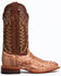 Tony Lama Men's San Saba Vintage Full Quill Ostrich Western Boots - Broad Square Toe, Chocolate, hi-res
