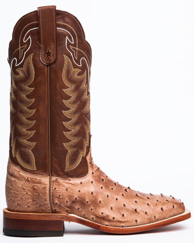 Tony Lama San Saba Vintage Full Quill Ostrich Cowboy Boots - Square Toe