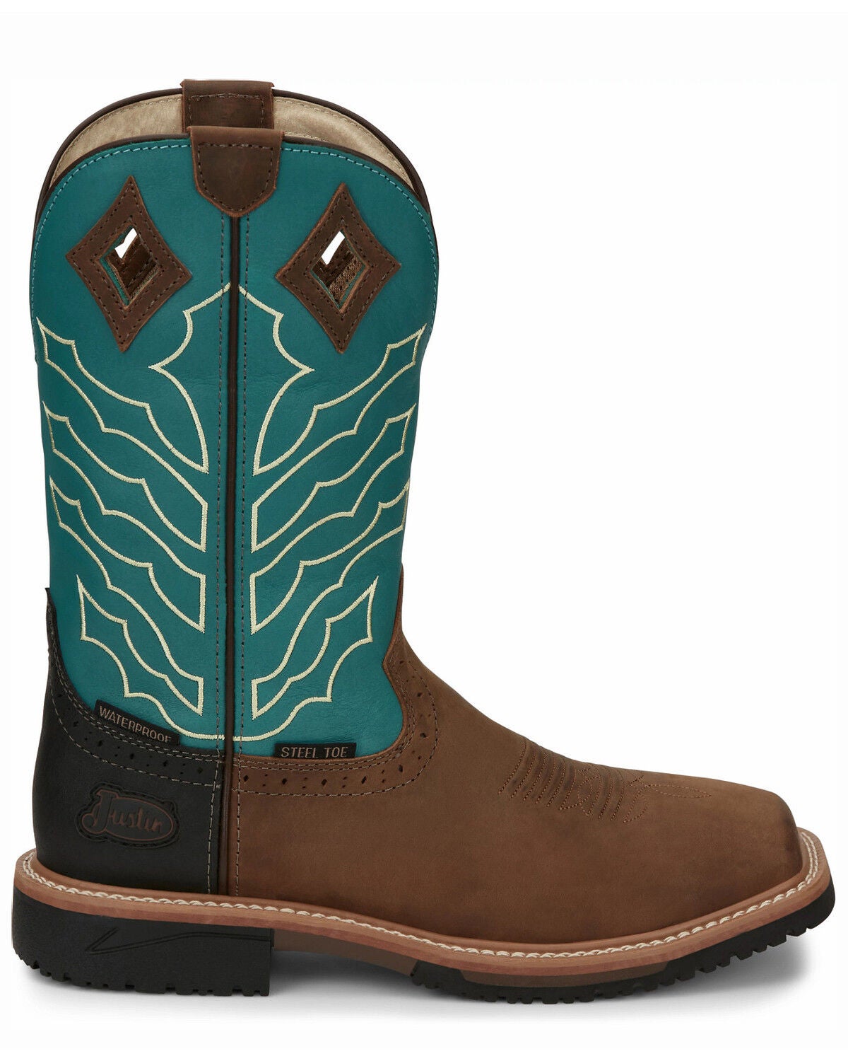 justin work boots square toe