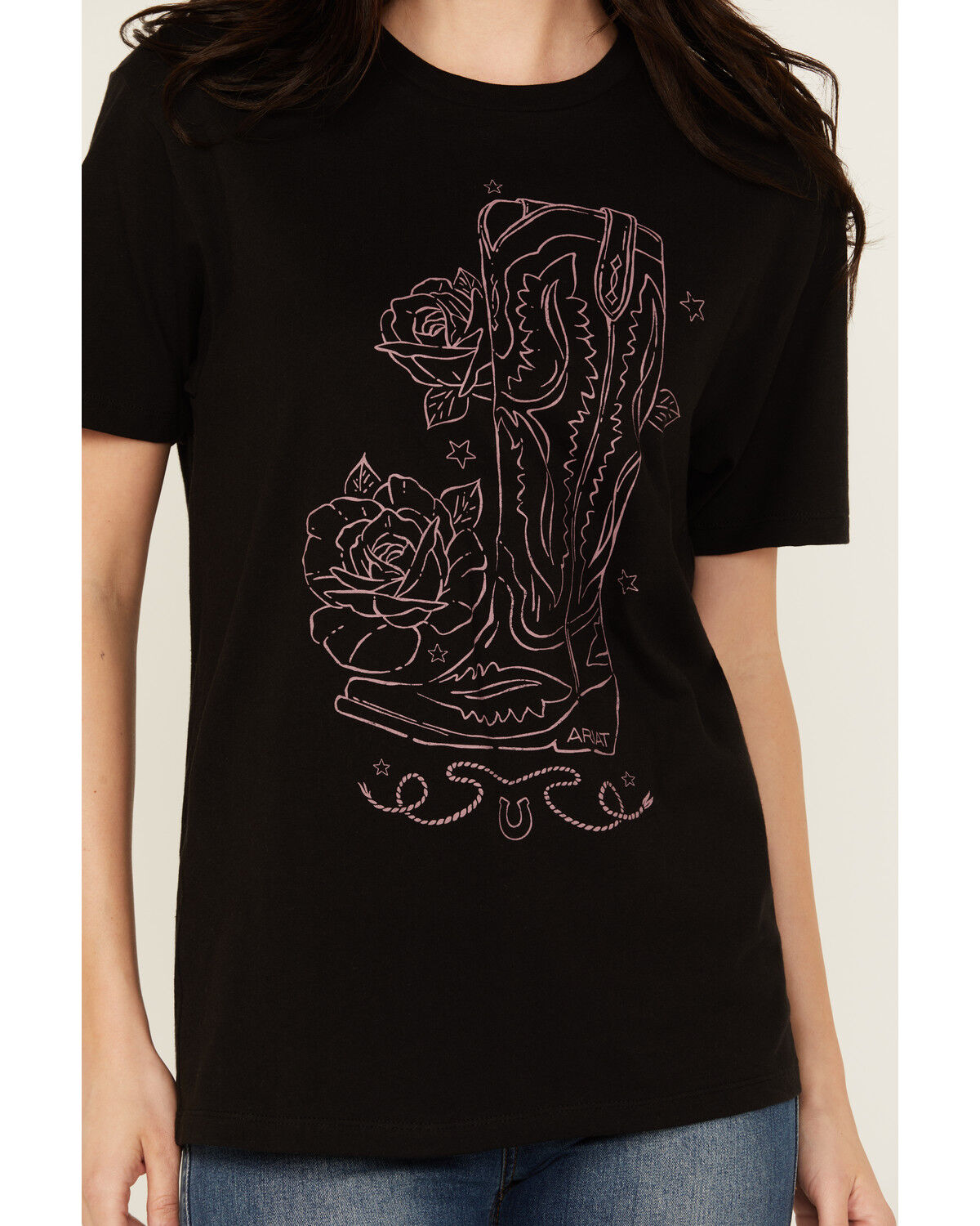 Image #3 - Ariat Women's Tall Boot Short Sleeve Graphic Tee, Black, hi-res