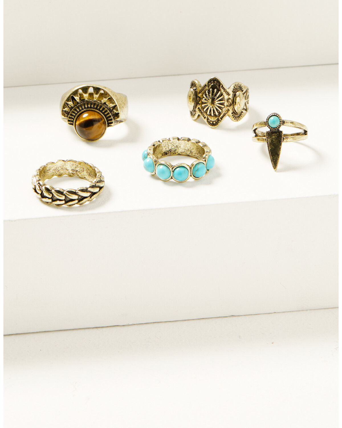 Image #1 - Shyanne Women's Desert Boheme Ring Set - 5 Pieces, Gold, hi-res