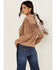 Image #4 - Idyllwind Women's Fate Tie-Front Faux Suede Fringe Shirt, Tan, hi-res