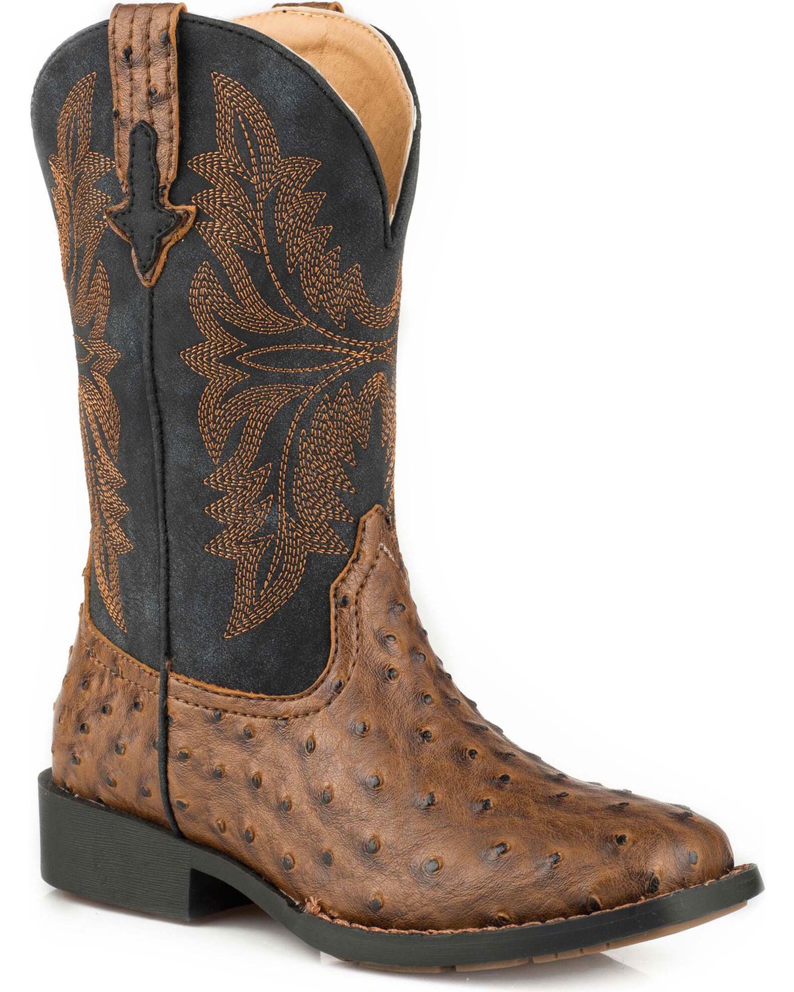 Roper Kids Jed Boots Brown Black 12