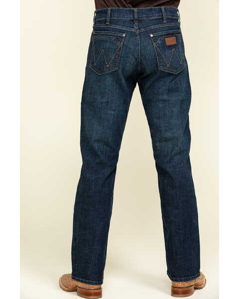 Image #1 - Wrangler Retro Men's Boot Barn Exclusive Phillips Dark Relaxed Bootcut Jeans , Blue, hi-res