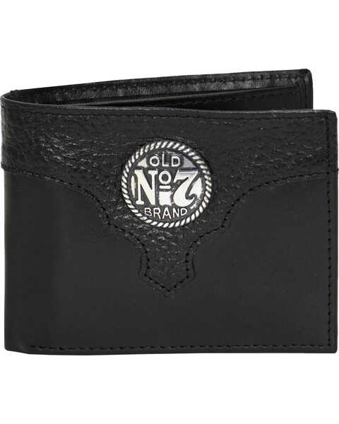 Image #1 - Western Express Men's Black Old #7 Leather Billfold Wallet , Black, hi-res