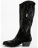 Image #3 - Italian Cowboy Women's Perforated Tall Western Boots - Snip Toe, Black, hi-res