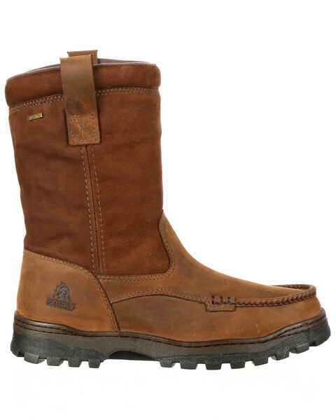 Image #2 - Rocky Men's Outback Waterproof Work Boots - Moc Toe, Brown, hi-res
