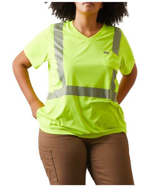 Image #1 - Ariat Women's Rebar Hi-Vis ANSI T-Shirt - Plus, Bright Yellow, hi-res