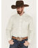 Image #1 - George Strait by Wrangler Men's Geo Print Long Sleeve Button-Down Shirt, Olive, hi-res